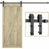 STOEX Quincaillerie Kit De Rail Roulettes Pour Porte Coulissante Hardware Pour Porte Suspendue En Bois Sliding Barn Door - 200cm