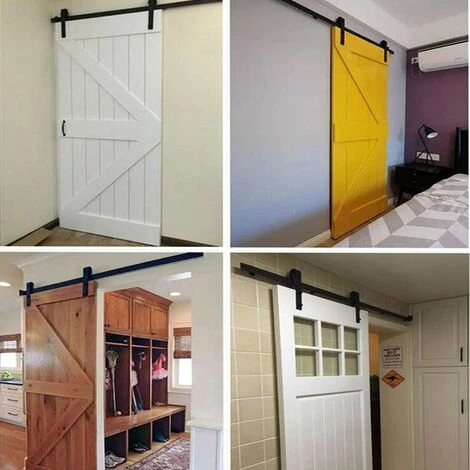 STOEX Quincaillerie Kit De Rail Roulettes Pour Porte Coulissante Hardware Pour Porte Suspendue En Bois Sliding Barn Door - 200cm 4 STOEX Quincaillerie Kit De Rail Roulettes Pour Porte Coulissante Hardware Pour Porte Suspendue En Bois Sliding Barn Door - 200cm – Image 4