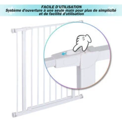 PawHut Barrière De Sécurité Longueur Réglable Dim. 76-82l X 76H Cm Sans Perçage Métal Plastique Blanc 9 PawHut Barrière De Sécurité Longueur Réglable Dim. 76-82l X 76H Cm Sans Perçage Métal Plastique Blanc -Promos Matériel Boutique 29043874 5