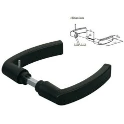 Paire De Poignées En Polyamide Noir Pour Carré De 8mm, Longu. 54mm LOC INOX