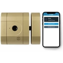 Verrou Int-LOCK Bluetooth Avec 2 Télécommandes + APP Pour Smartphone, Finition Laiton Mat - AYR