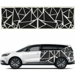 1PCS 200x60 Cm Voiture Coté Corps Autocollant Bricolage Vinyle Décalcomanie Décor Graphique Triangles Noir
