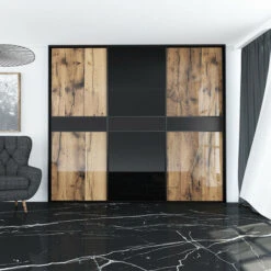 Kit SLID'UP 280 Aluminium Anodisé Noir Pour 3 Portes De Placard Coulissantes 18 Mm - Rail 3 M - 50 Kg -Promos Matériel Boutique 29763790 3