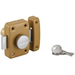 THIRARD - Verrou à Bouton Trident Pour Porte Intérieure, Cylindre 45mm, Acier, 3 Clés, époxy Bronze