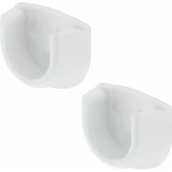2x Support De Tringle Ronde 20mm Plastique Meuble Armoire Garde Robe Blanc