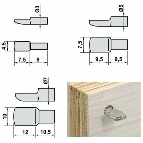 20x Taquet De Rayon 3mm Support étagère Meuble Placard 2 20x Taquet De Rayon 3mm Support étagère Meuble Placard – Image 2