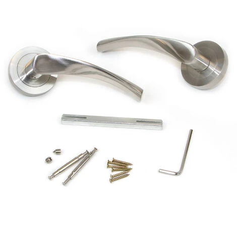 Emuca Poignées Twist De Porte Intérieur, Avec Rosace D.50 Mm, Aluminium, Nickel Satiné, 1 Set. 3 Emuca Poignées Twist De Porte Intérieur, Avec Rosace D.50 Mm, Aluminium, Nickel Satiné, 1 Set. – Image 3