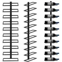 Porte Bouteille Mural Métalique Casier Étagère à Vin Pour 10 Bouteilles Cave Resto Maison 126cm Noir -Promos Matériel Boutique 32327119 3