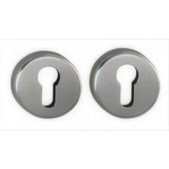 Paire De Rosaces "KLOSE Besser" Rondes Diam:53 Mm - "Elsa" - Trou Cylindre - Inox 304.