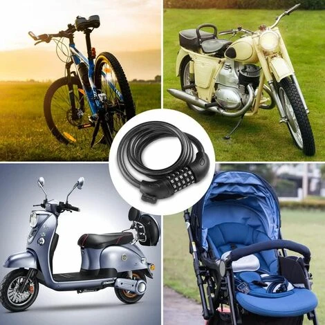 AIDUCHO Antivol Velo,Cadenas De Velos Long 120cm X 12mm,Câble Antivol Pour Vélo Scooter Motos Portail Vélo Avec 5 Chiffres Intelligente Code Et Vélo Poussette,Verrouillage à Vélo Antivol - Noir 2 AIDUCHO Antivol Velo,Cadenas De Velos Long 120cm X 12mm,Câble Antivol Pour Vélo Scooter Motos Portail Vélo Avec 5 Chiffres Intelligente Code Et Vélo Poussette,Verrouillage à Vélo Antivol - Noir – Image 2