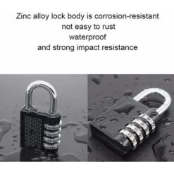 AIDUCHO 2PCS Serrures à Combinaison Cadenas Extérieur Pour L'école Locker Boîte Outils Pad Lock Petit Combo Digit Sports Gate Réinitialisable Code 4 Chiffres Casier Exterieur Serrure Clé (Noir) -Promos Matériel Boutique 32752450 3