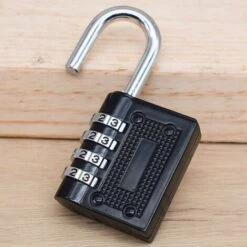 AIDUCHO 2PCS Serrures à Combinaison Cadenas Extérieur Pour L'école Locker Boîte Outils Pad Lock Petit Combo Digit Sports Gate Réinitialisable Code 4 Chiffres Casier Exterieur Serrure Clé (Noir) -Promos Matériel Boutique 32752450 4