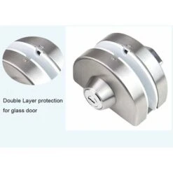 AIDUCHO Double Serrure De Porte En Verre 304 En Acier Inoxydable, Les Deux Côtés Ouvrent Des Crochets De Porte Sans Cadre Pour Le Verre D'épaisseur De 10-12mm -Promos Matériel Boutique 32752887 4