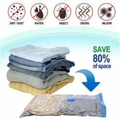 Sac Housse De Rangement Sous Vide Avec Pompe, Lot De 6 Sacs De Rangement Sous Vide XXL - 80120cm - Couleur Aléatoire -Promos Matériel Boutique 32985921 4