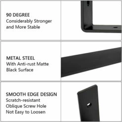 Supports D'&eacutetag&egravere 6pcs,Supports Muraux Industriels, Cadre De Support D'&eacutetag&egravere Robuste En Forme De L Adapt&eacute Aux Supports D'&eacutetag&egraveres Murales(noir)25cm -Promos Matériel Boutique 33172048 3