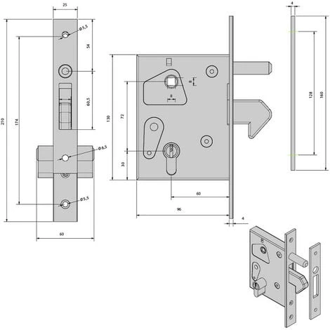Serrure De Portail à Encastrer à Crochet, Axe 60 Mm 2 Serrure De Portail à Encastrer à Crochet, Axe 60 Mm – Image 2