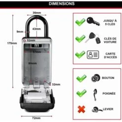 Master Lock Boite à Clés MASTERLOCK Avec Anse - Rétroéclairé - 5424EURD -Promos Matériel Boutique 33534707 5