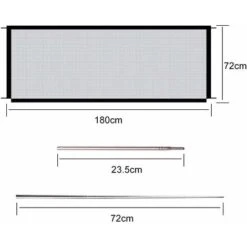 AIDUCHO Barrière De Sécurité Chien,Barrière Pour Animal Domestique, Animal Domestique Rétractable Barrières Pour Escalier Cuisine Portable Pliable Installer N'importe Où,Noir (180 X 72cm) -Promos Matériel Boutique 33917042 3