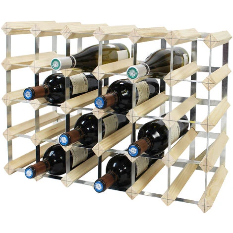 Etagère à Vin , Range-bouteilles, 30 Bottles, 61,2 X 42 X 22,8 Cm, Bois Naturel, Dimensions: 61,2 X 42 X 22,8 Cm 1 Etagère à Vin , Range-bouteilles, 30 Bottles, 61,2 X 42 X 22,8 Cm, Bois Naturel, Dimensions: 61,2 X 42 X 22,8 Cm
