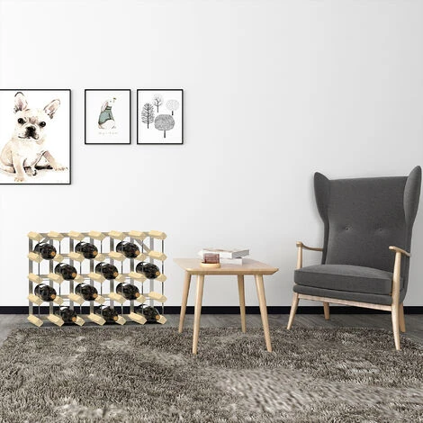 Etagère à Vin , Range-bouteilles, 30 Bottles, 61,2 X 42 X 22,8 Cm, Bois Naturel, Dimensions: 61,2 X 42 X 22,8 Cm 2 Etagère à Vin , Range-bouteilles, 30 Bottles, 61,2 X 42 X 22,8 Cm, Bois Naturel, Dimensions: 61,2 X 42 X 22,8 Cm – Image 2