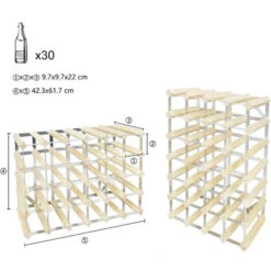 Etagère à Vin , Range-bouteilles, 30 Bottles, 61,2 X 42 X 22,8 Cm, Bois Naturel, Dimensions: 61,2 X 42 X 22,8 Cm 7 Etagère à Vin , Range-bouteilles, 30 Bottles, 61,2 X 42 X 22,8 Cm, Bois Naturel, Dimensions: 61,2 X 42 X 22,8 Cm -Promos Matériel Boutique 35074942 3