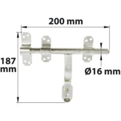 AFBAT Verrou Vervelle Acier Zingué, H.195 X L.200 X P.30 Mm -Promos Matériel Boutique 35174020 3