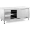 Meuble Bas Inox Table Travail Armoire Avec Portes Coulissantes 180x70cm 600kg