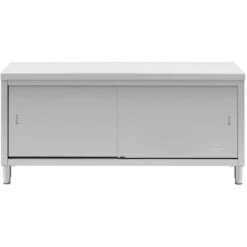 Meuble Bas Inox Table Travail Armoire Avec Portes Coulissantes 180x70cm 600kg -Promos Matériel Boutique 35636529 4