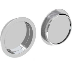 Lot De 2 Poignées à Encastrer Rondes, Acier Finition Chromé
