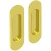 Lot De 2 Poignées à Encastrer Ovales, Acier Finition Doré