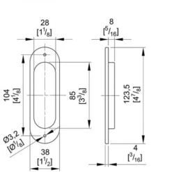 Lot De 2 Poignées à Encastrer Ovales, Acier Finition Doré -Promos Matériel Boutique 3621377 4