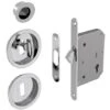 Kit Serrure à Clés, Poignée Ronde, Acier Finition Satiné