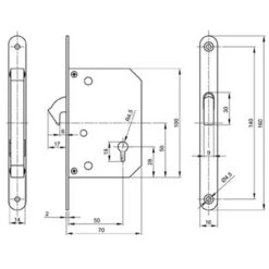 Kit Serrure à Clés, Poignée Ronde, Acier Finition Satiné -Promos Matériel Boutique 3621381 4