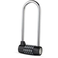 Antivol Velo Code à 5 Chiffres - 16 Cm Avec Longue Anse - Antivol Vélo Étanche Avec Code Réinitialisable - Antivol Trotinette Electrique, Portails, VTT, Sport, École, Hangar Et Casiers