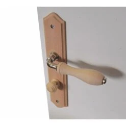 Centrale Brico 2 Poignées De Porte Bois Condamnation, Bois Entraxe 195 Mm