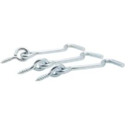 Crochet De Contrevent Zingué Filet Bois Vissal 3,5x50 Mm Lot De 3 Crochets