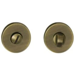 Paire De Rosace Ronde Pour Porte Modèle Sol - Condamnation - Bronze