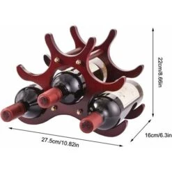 AIDUCHO Casier à Vin En Bois Massif, Étagère à Vin Rouge, Présentoir à Vin, Casier à Vin Créatif, Décoration De Casier à Vin De Style Européen Pour Collection De Vins, Cave à Vin, Bar (6 Bouteilles) -Promos Matériel Boutique 37975886 4