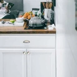 6 Poignées De La Porte De L'armoire D'emballage Tiroirs De Coquille Moderne, 76mm (3 Pouces) De Centres De Trou, Nickel Brossé -Promos Matériel Boutique 38222419 3