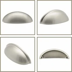 6 Poignées De La Porte De L'armoire D'emballage Tiroirs De Coquille Moderne, 76mm (3 Pouces) De Centres De Trou, Nickel Brossé -Promos Matériel Boutique 38222419 5