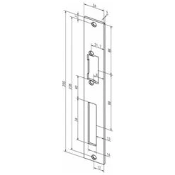 Plaque De Frappe Plate 94A Inox Ma Rect.B.34xL.250mm DIN Gauche/droit ASSA ABLOY