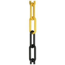 Chaîne De Signalisation Plastique Jaune/noir 6 Mm Longueur 25 M