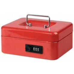 Burg Wächter Caisse MONEY Rouge H90xB200xT160mm 1kg Avec Serrure à Cylindre
