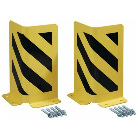 Équerre De Protection H400xL175/175 Mm Tôle Dacier Forme En L Noir/jaune UE - 2 Pièces TTS 1 Équerre De Protection H400xL175/175 Mm Tôle Dacier Forme En L Noir/jaune UE - 2 Pièces TTS