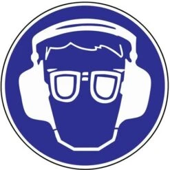 Pictogramme D'obligation ASR A1.3/DIN 4844-2/BGV A8/DIN 67510 Utiliser Protection Auditive/oculaire Plastique Pancarte En Plastique