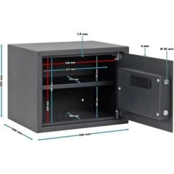 Coffre-fort électronique Mural 380x300x300mm Serrure à Combinaison Alarme Double Boulon En Acier 7 Coffre-fort électronique Mural 380x300x300mm Serrure à Combinaison Alarme Double Boulon En Acier -Promos Matériel Boutique 39952200 3