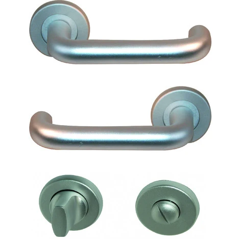 Ensemble De Poignées De Porte Ulysse Sur Rosaces Avec Condamnation Et Décondamnation Aluminium Perlé 1 Ensemble De Poignées De Porte Ulysse Sur Rosaces Avec Condamnation Et Décondamnation Aluminium Perlé