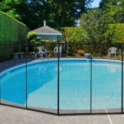 GOPLUS Barriere De Piscine Pliable, Cloture De Protection En Tissu Textilene, Securite Pour Enfants Ou Animaux Domestiques, Piscines En Differentes Formes Applicables, 360 X 120 CM -Promos Matériel Boutique 40242939 4