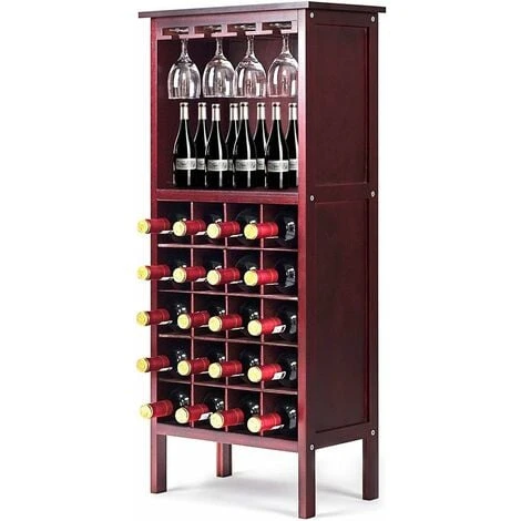 GOPLUS Casier A Vin, Avec 20 Emplacements Et Porte-gobelet, Etagere A Bouteille En Pin 42 X 24,5 X 96 CM Pour Cave, Collier, Cuisine, Salon, Chambre (Brun Fonce) 1 GOPLUS Casier A Vin, Avec 20 Emplacements Et Porte-gobelet, Etagere A Bouteille En Pin 42 X 24,5 X 96 CM Pour Cave, Collier, Cuisine, Salon, Chambre (Brun Fonce)
