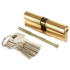 Barillet Cylindre De Serrure 80 Mm En Laiton Avec 5 Cles -Promos Matériel Boutique 40288828 3
